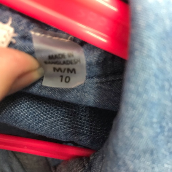 🖤 Dex kids button down denim size 10 med - Picture 4 of 6